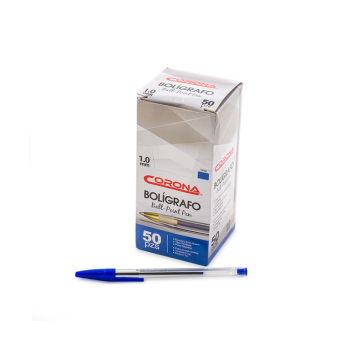 Caja de 50 bolígrafo tinta azul punta de 1.0mm