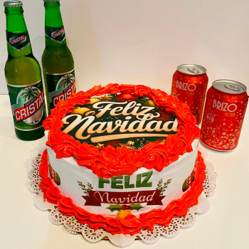 Cake feliz navidad -2 refresco - 2 cervezas